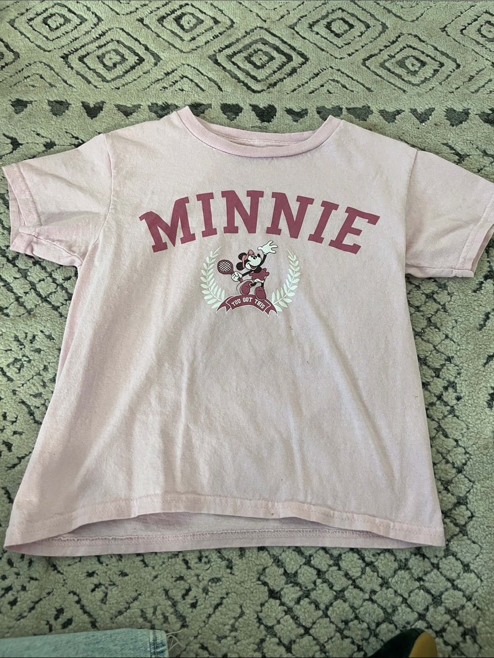 Minnie Mouse kids pink Disney tennis prep preppy tshirt